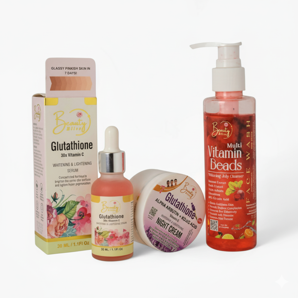 Glutathione Serum + Vitamin Beads Face Wash &  Night Cream