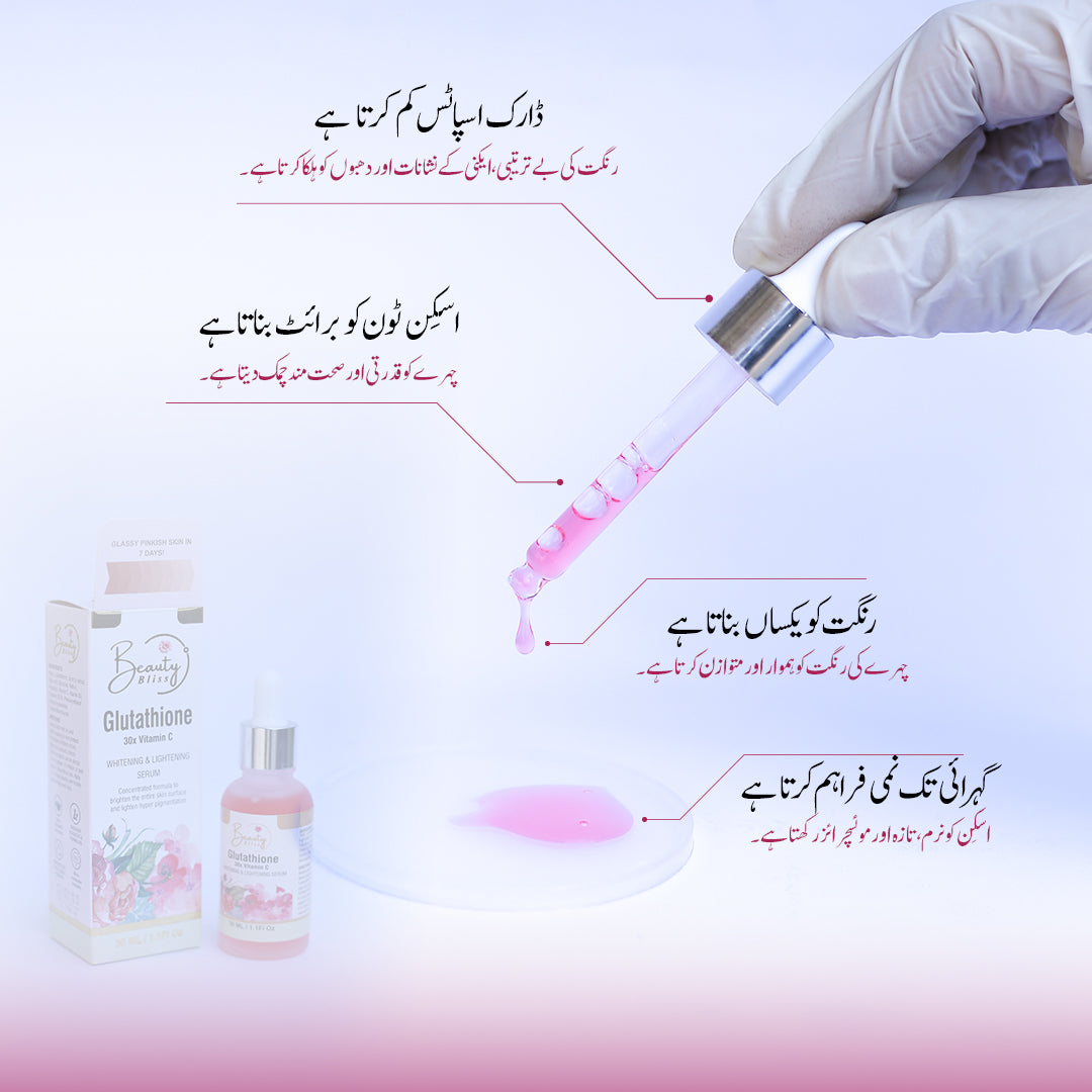 GLUTATHIONE + 30X VITAMIN C WHITENING SERUM +  FREE GLUTATHIONE WHITENING SOAP
