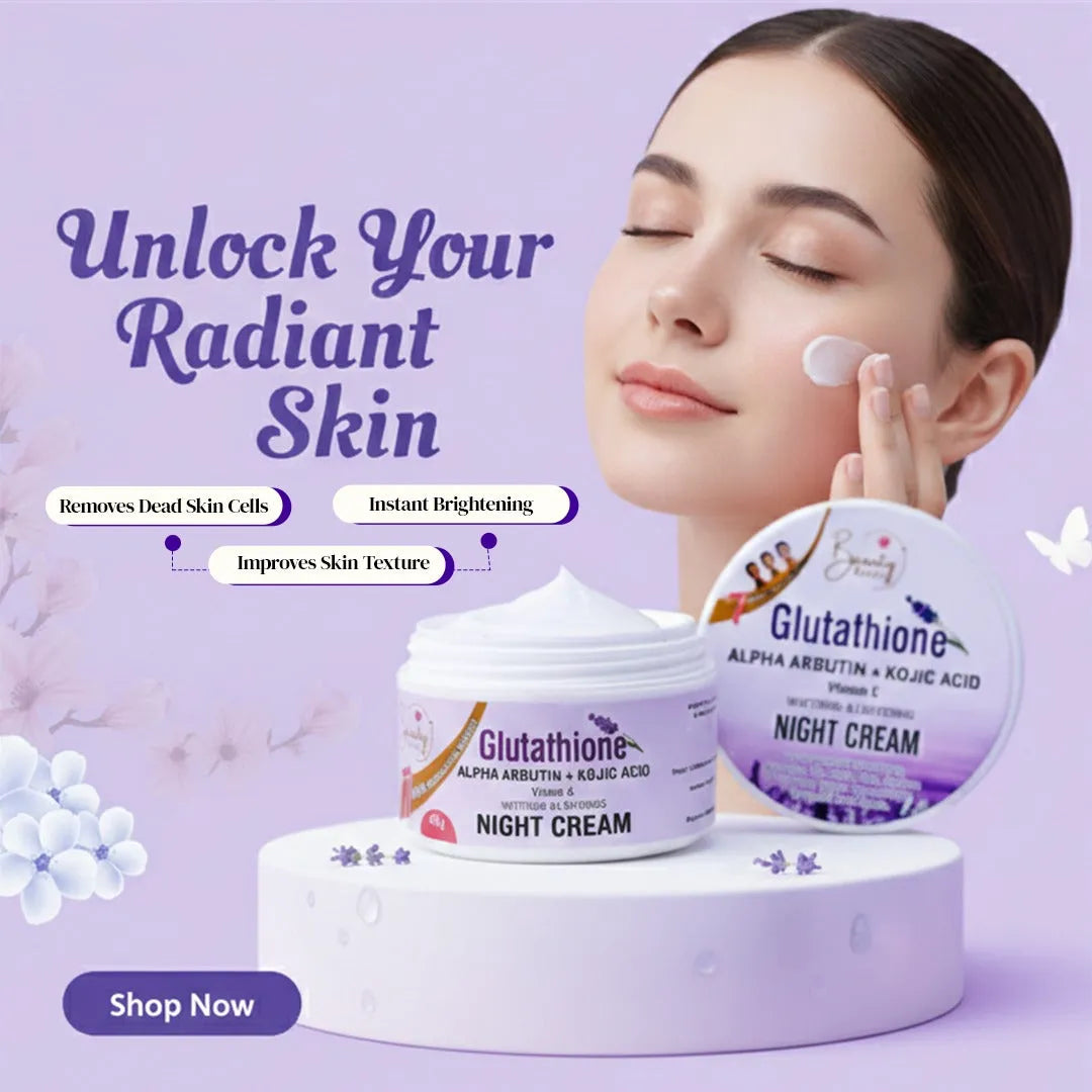 Glutathione Serum + Glutathione Night Cream 60 grams + Face Wash