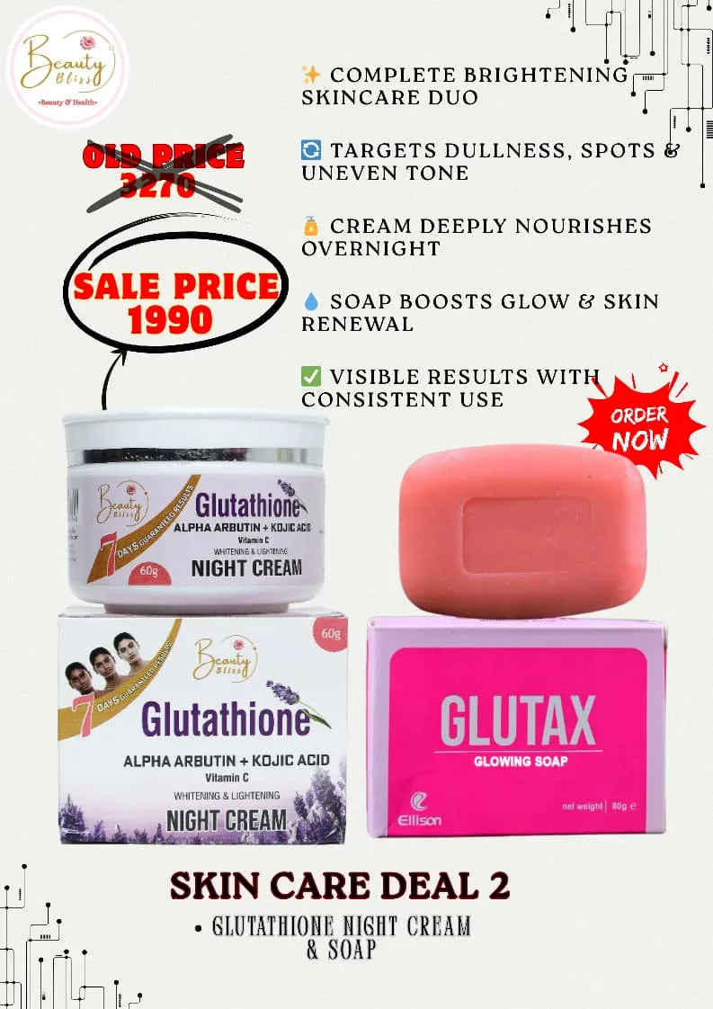 Glutathione Night Cream & Glutax Soap Deal