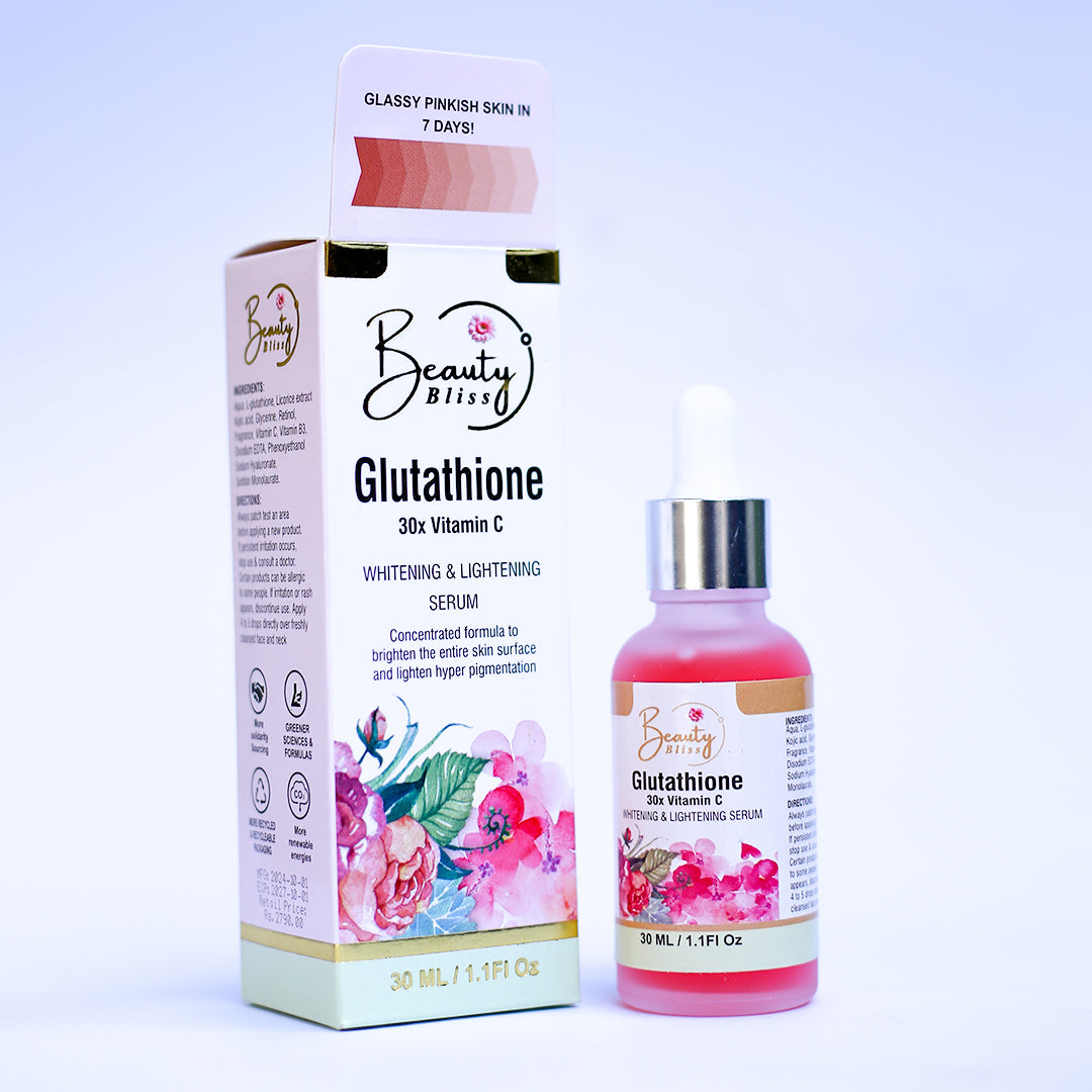 GLUTATHIONE + 30X VITAMIN C WHITENING SERUM +  FREE GLUTATHIONE WHITENING SOAP