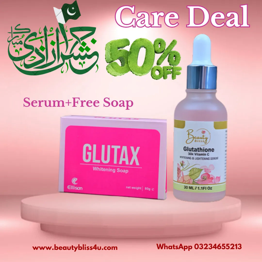 GLUTATHIONE + 30X VITAMIN C SERUM + GLUTAX SOAP FREE
